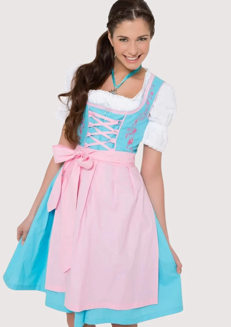 Women’s Aqua Pink Dirndl Dress