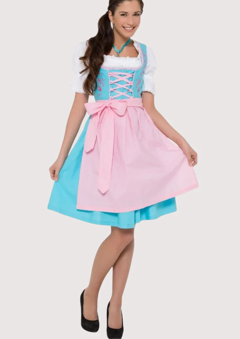 Women’s Aqua Pink Dirndl Dress