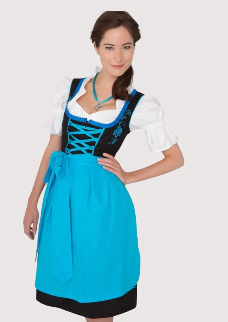 Women’s Turquoise Black Dirndl Dress
