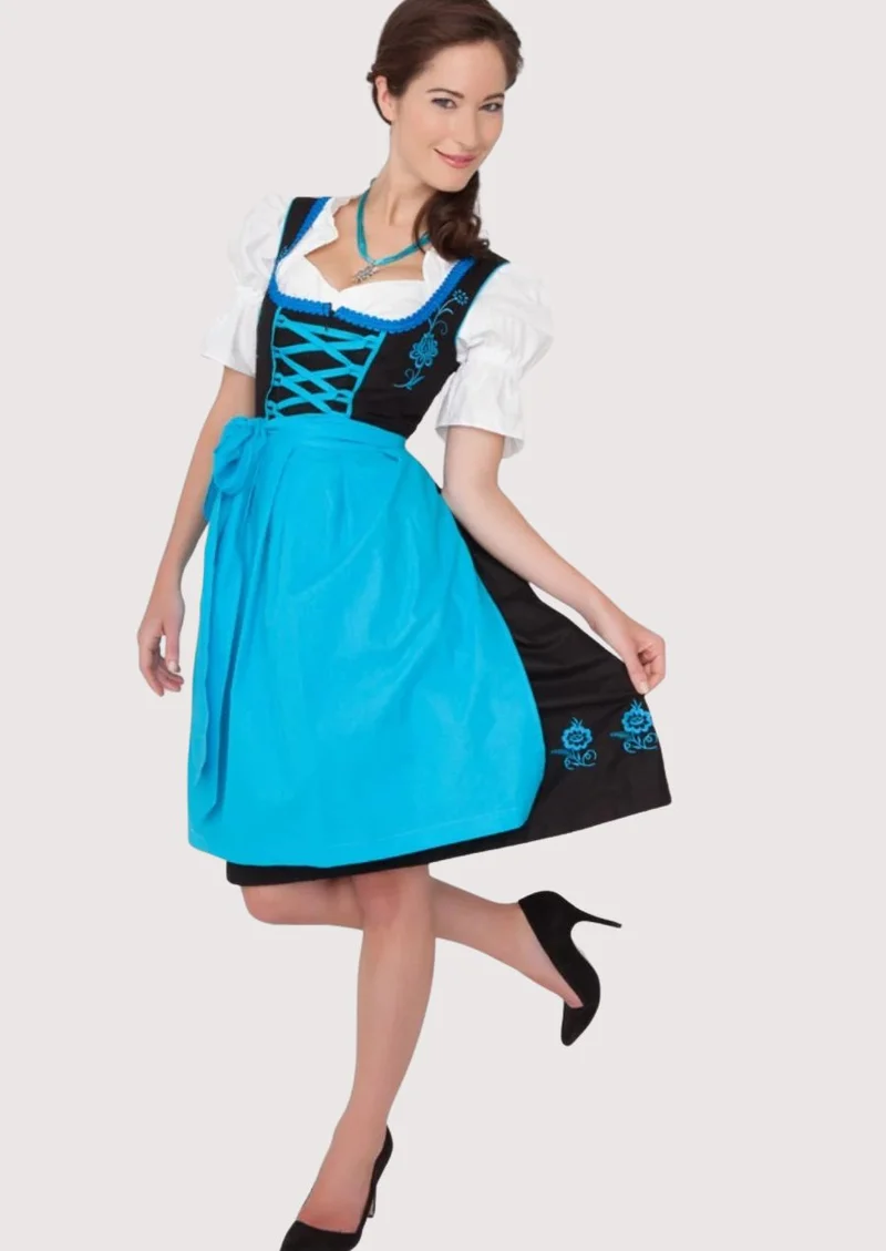 Women’s Turquoise Black Dirndl Dress