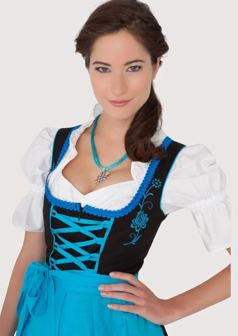 Women’s Turquoise Black Dirndl Dress
