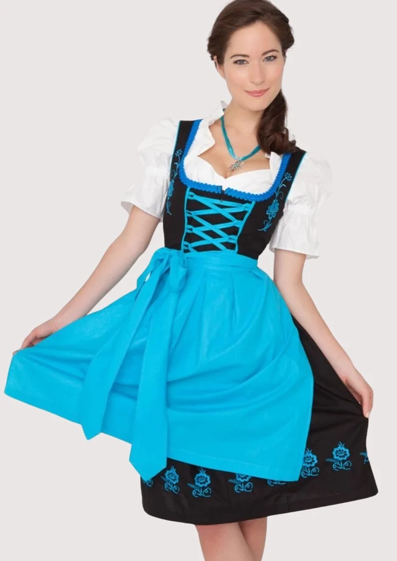 Women’s Turquoise Black Dirndl Dress