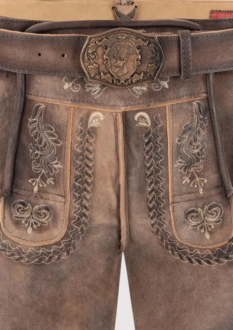 Mens Alpine Taupe Brown Bundhosen