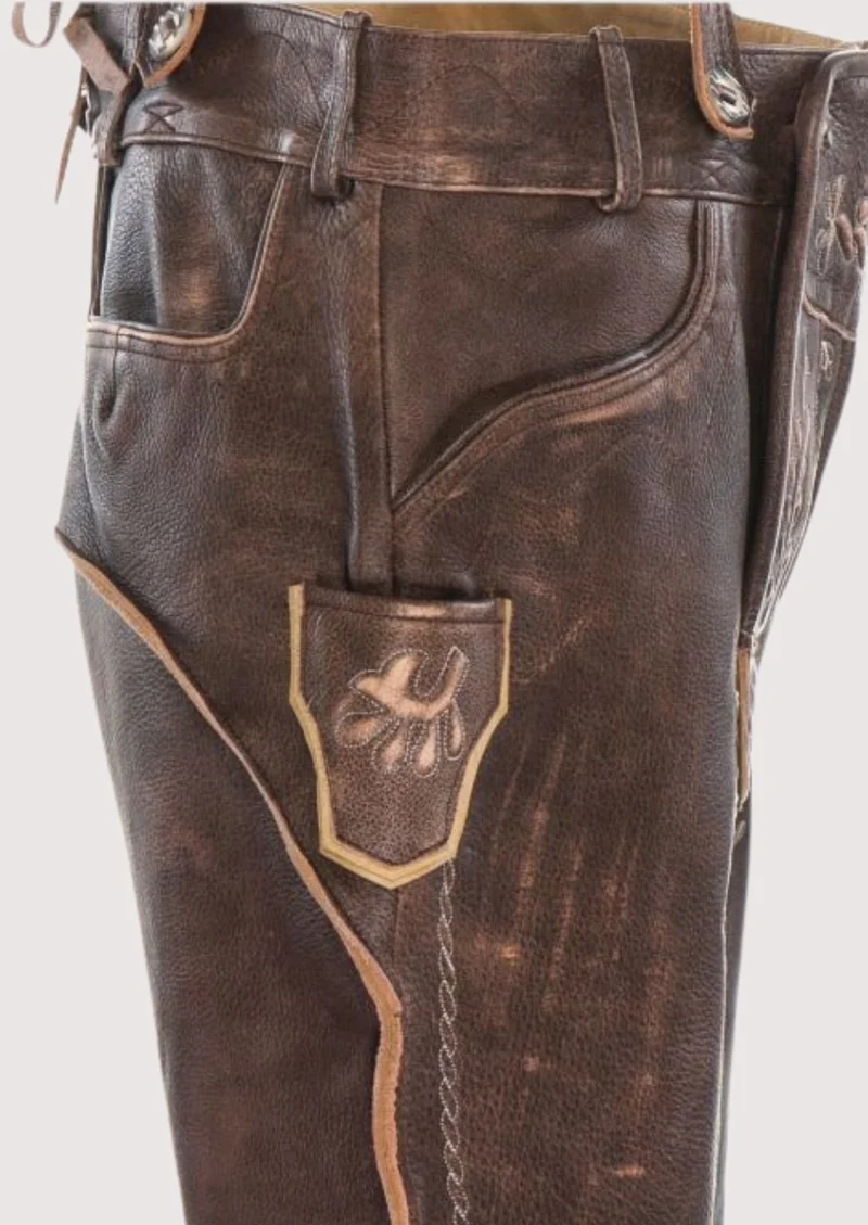 Mens Rustic Brown Bundhosen Style