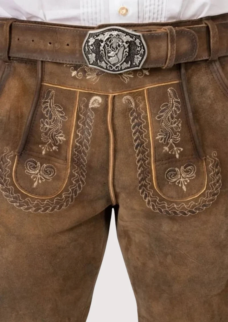 Mens Vintage Rustic Tan Bundhosen