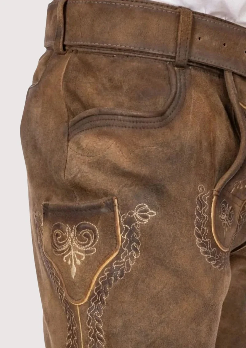 Mens Vintage Rustic Tan Bundhosen