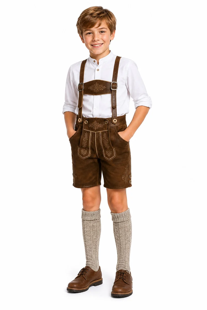 Kinder Trachten Kniestrümpfe zur Lederhose 35360 | Braun Meliert