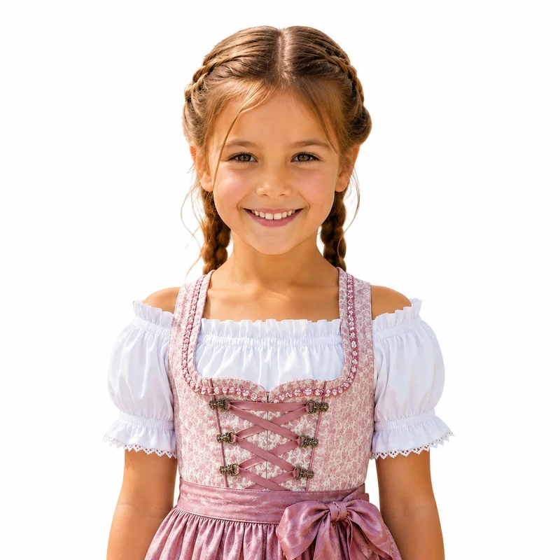 Isar-Trachten Kinder Carmen Dirndlbluse "Alina" 70729 | Weiß