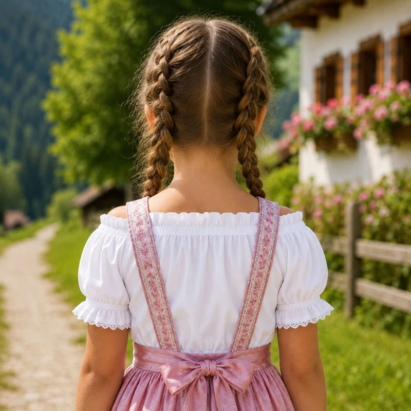 Isar-Trachten Kinder Carmen Dirndlbluse "Alina" 70729 | Weiß