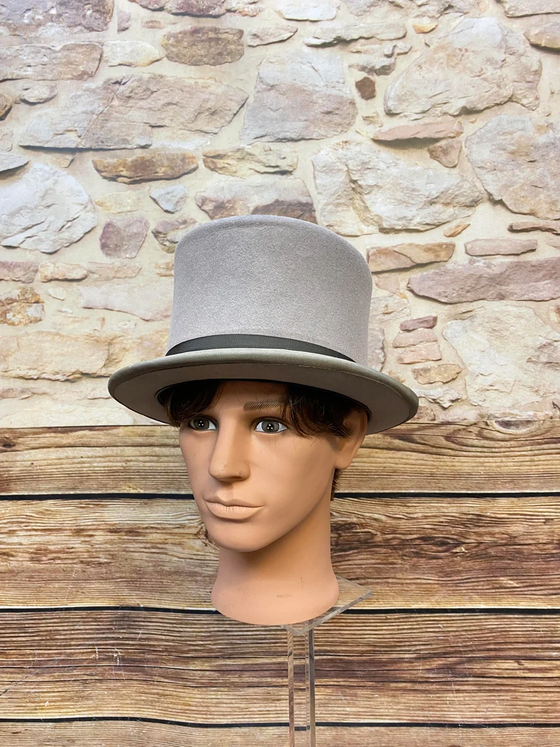 Vintage Zylinder Hut grau Gr. 60 – original Wegener Hutmacherei