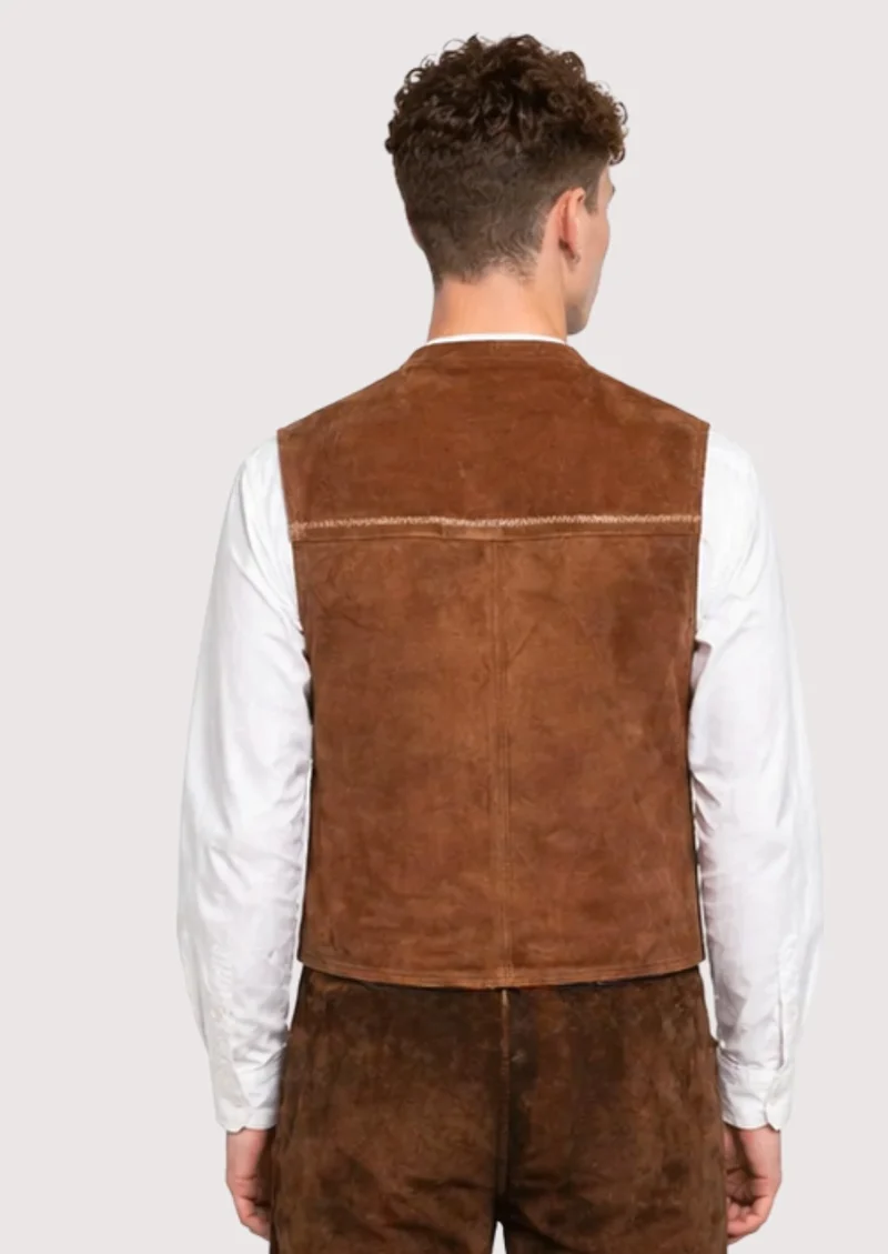 Suede Oktoberfest Leather Vest – Timeless Bavarian Style
