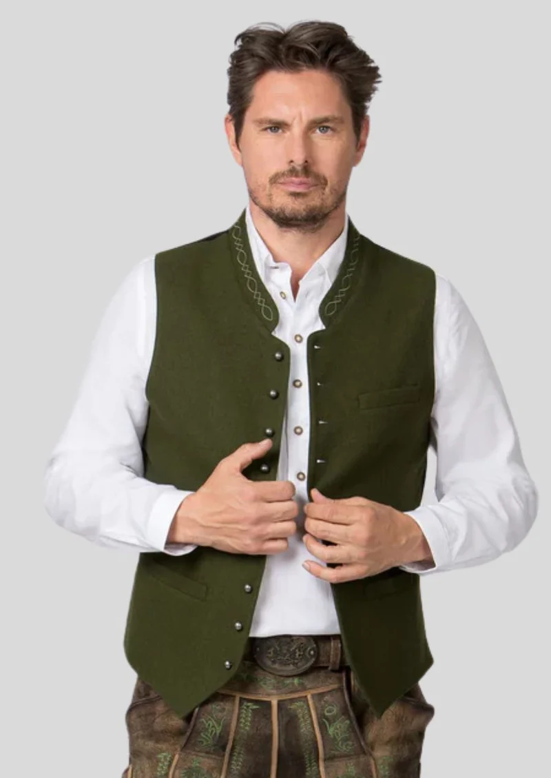 Traditional Green Trachten Vest – Stylish & Sophisticated