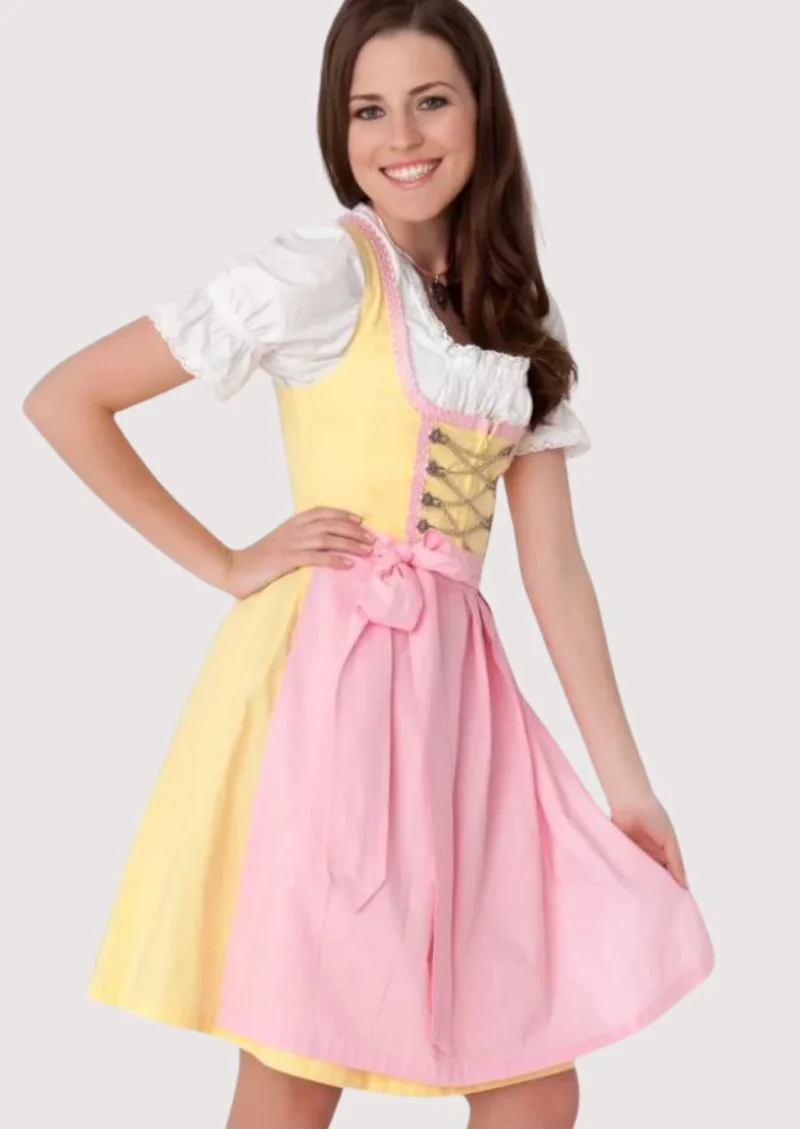 Women’s Yellow Pink Dirndl Dress