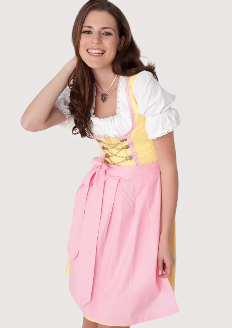 Women’s Yellow Pink Dirndl Dress