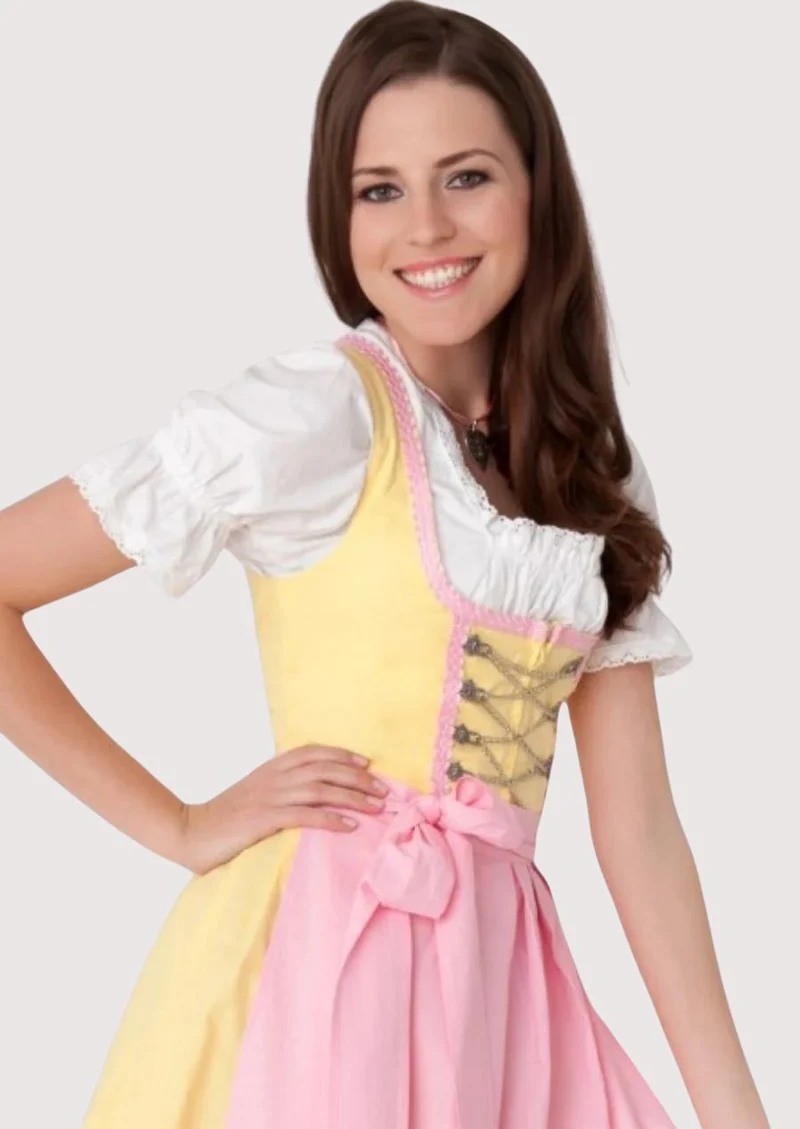 Women’s Yellow Pink Dirndl Dress
