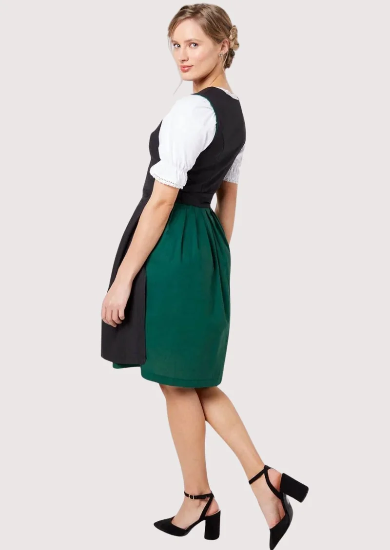 Women’s Black Green Dirndl Dress