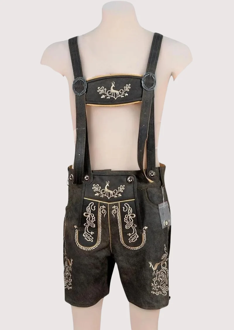 Bavarian Style Lederhosen Men in Chic Black