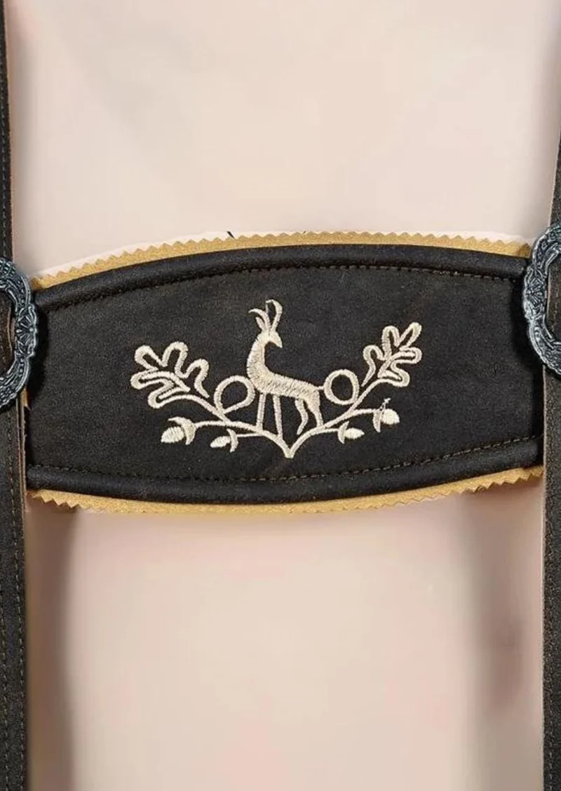 Bavarian Style Lederhosen Men in Chic Black