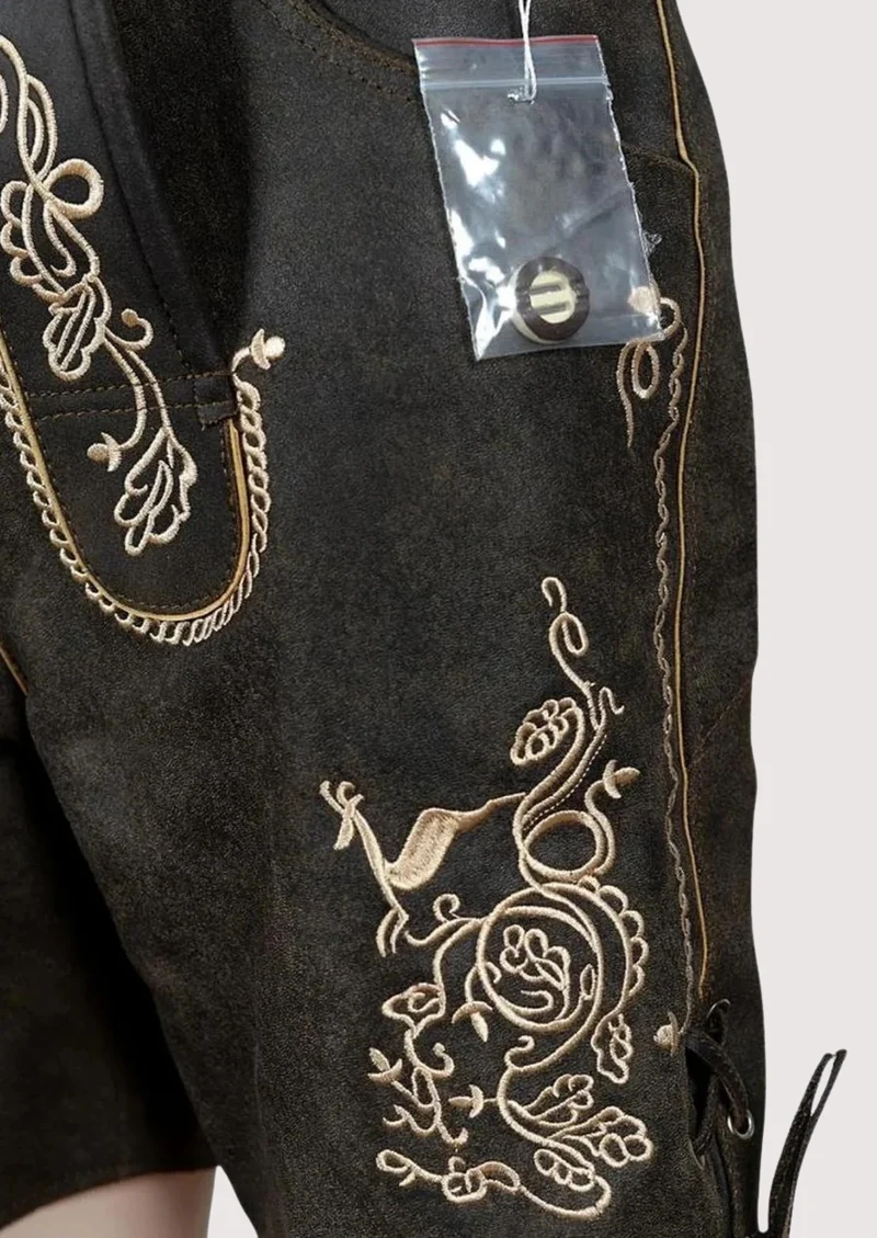 Bavarian Style Lederhosen Men in Chic Black