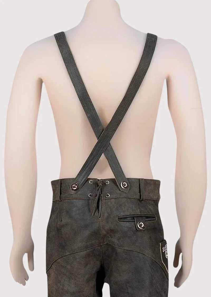 Bavarian Style Lederhosen Men in Chic Black