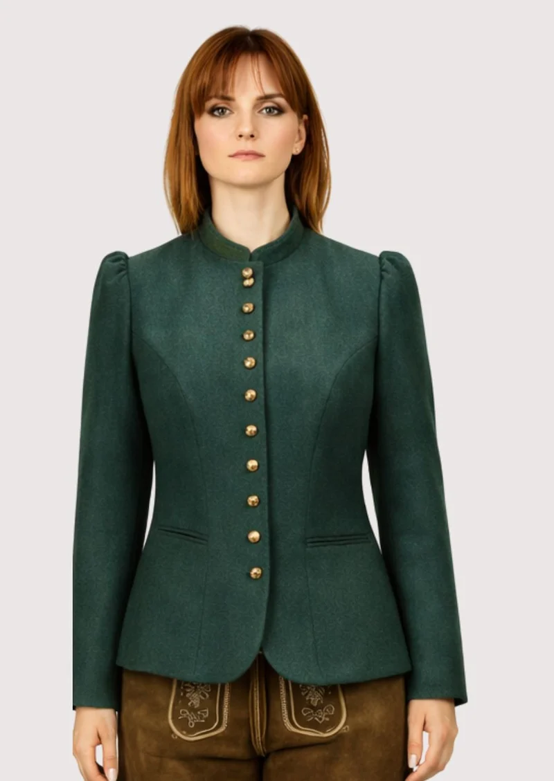 Women Forest Green Trachten Jacket