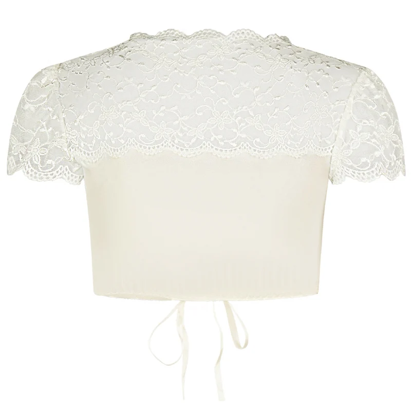 Nina von C. Spitzen Dirndlbluse "Valeska" Kurzarm 48462971 | Champagner