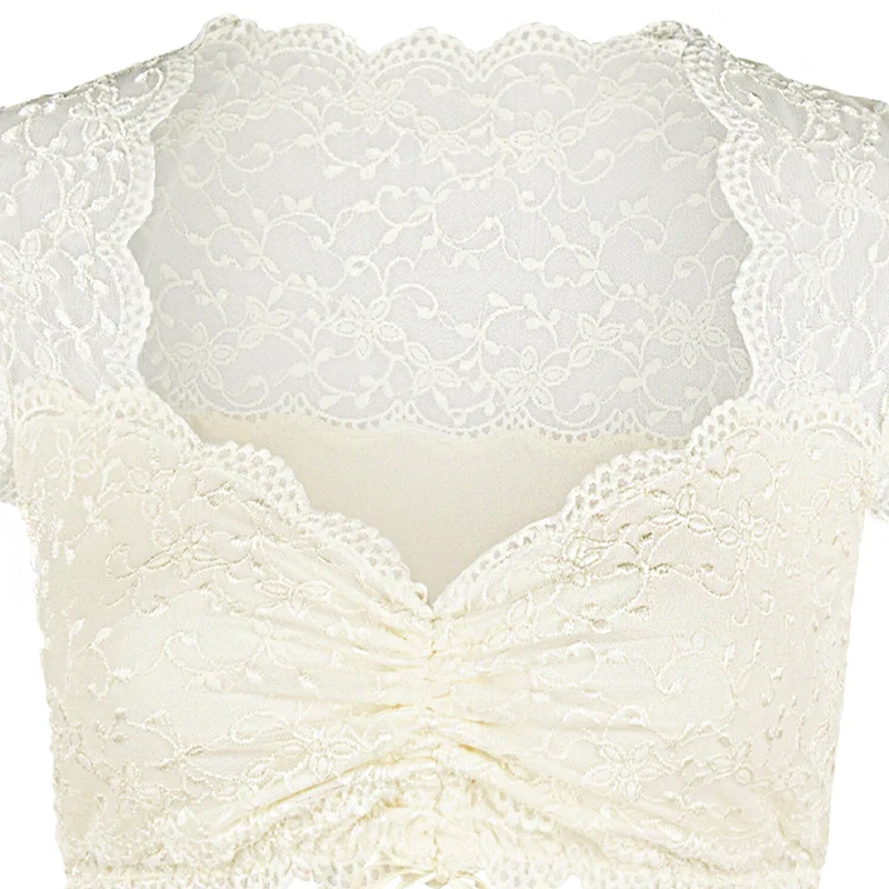 Nina von C. Spitzen Dirndlbluse "Valeska" Kurzarm 48462971 | Champagner
