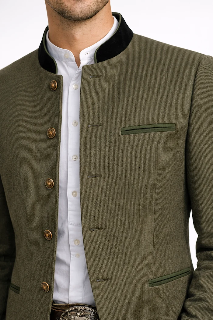 Edle Herren-Stehkragenjacke aus Streifenjacquard