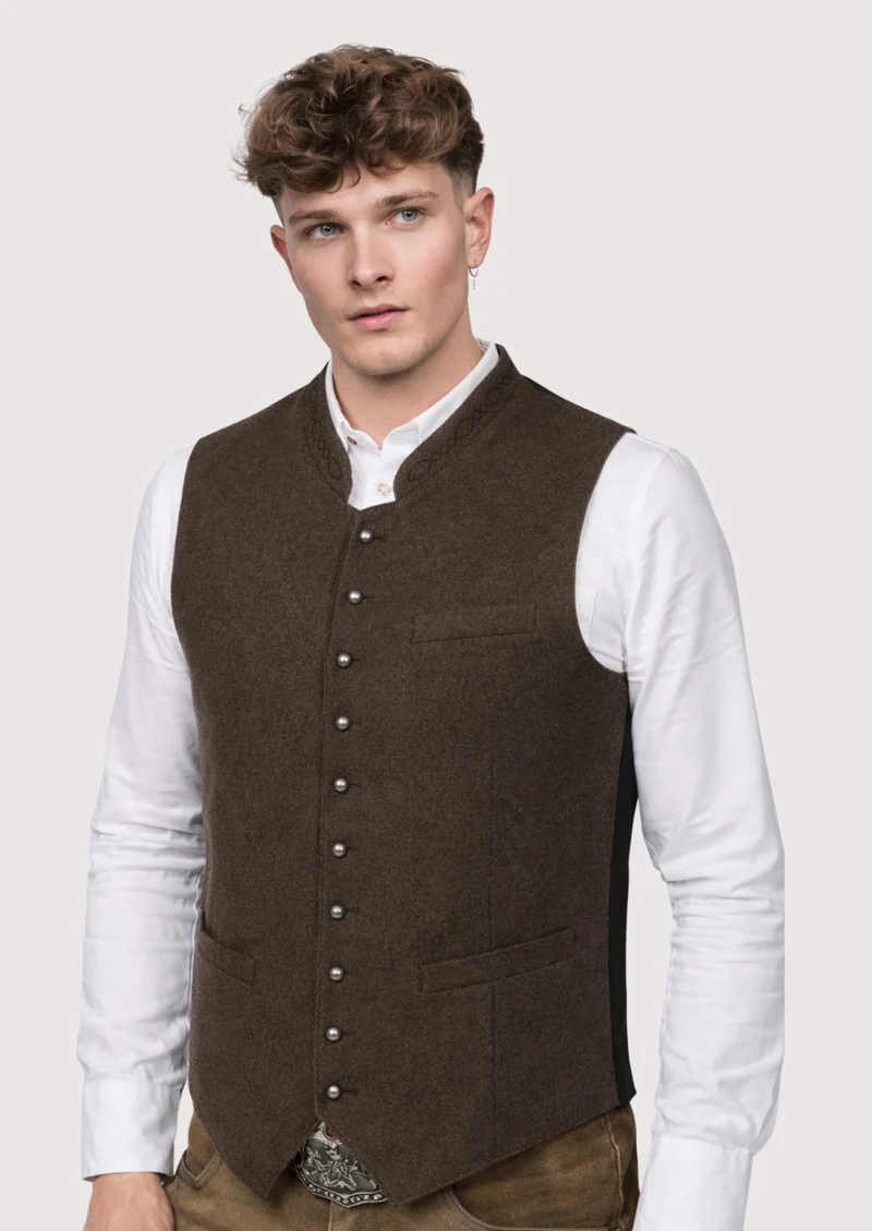 Luxury Brown Trachten Vest – Perfect for Any Occasion
