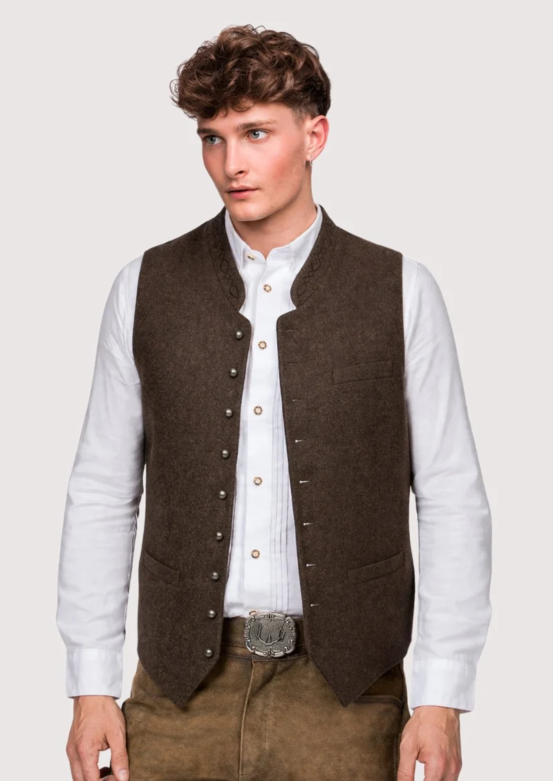 Luxury Brown Trachten Vest – Perfect for Any Occasion