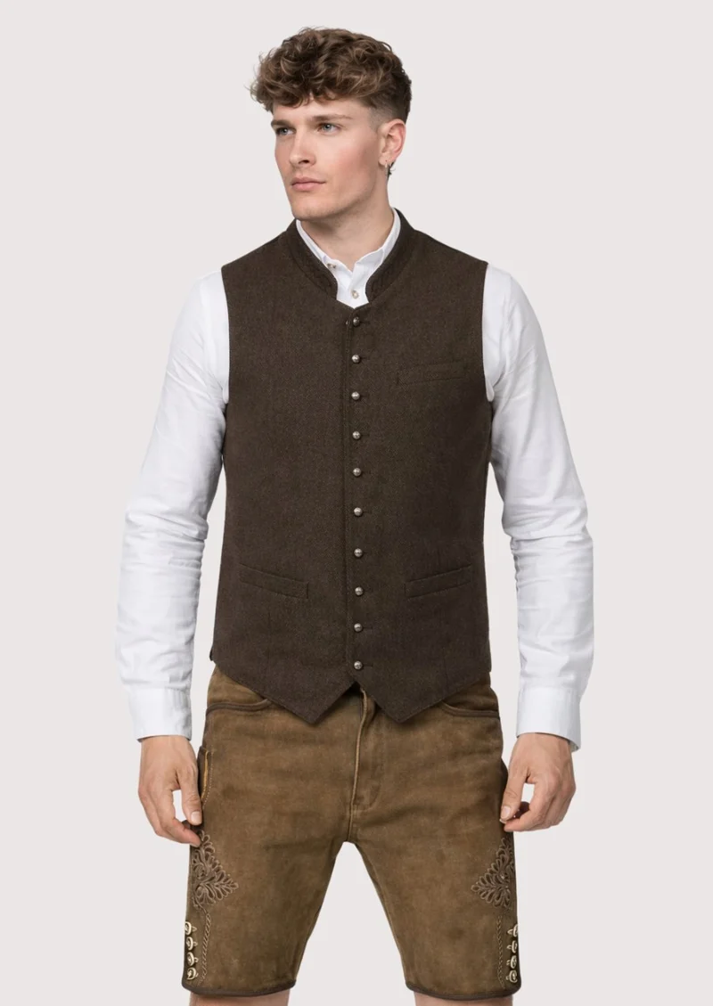 Luxury Brown Trachten Vest – Perfect for Any Occasion