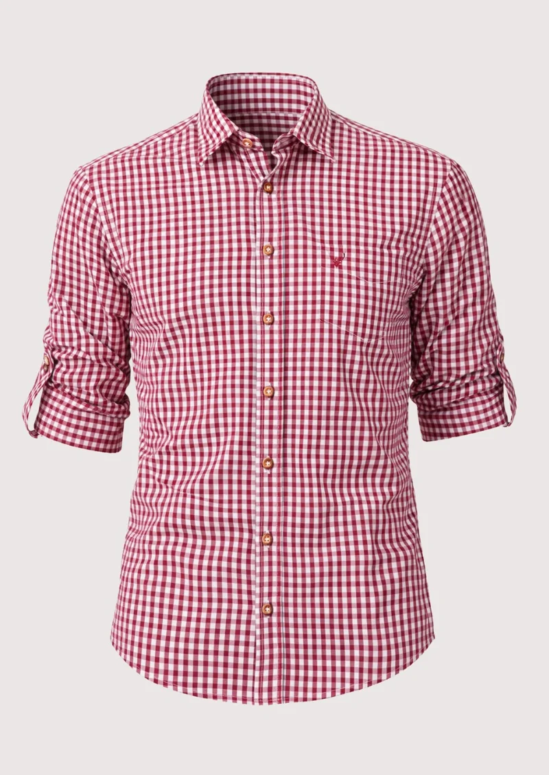 Bavarian Checkered Shirt Dark Red
