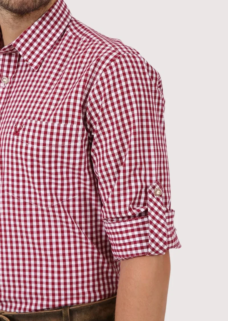 Bavarian Checkered Shirt Dark Red