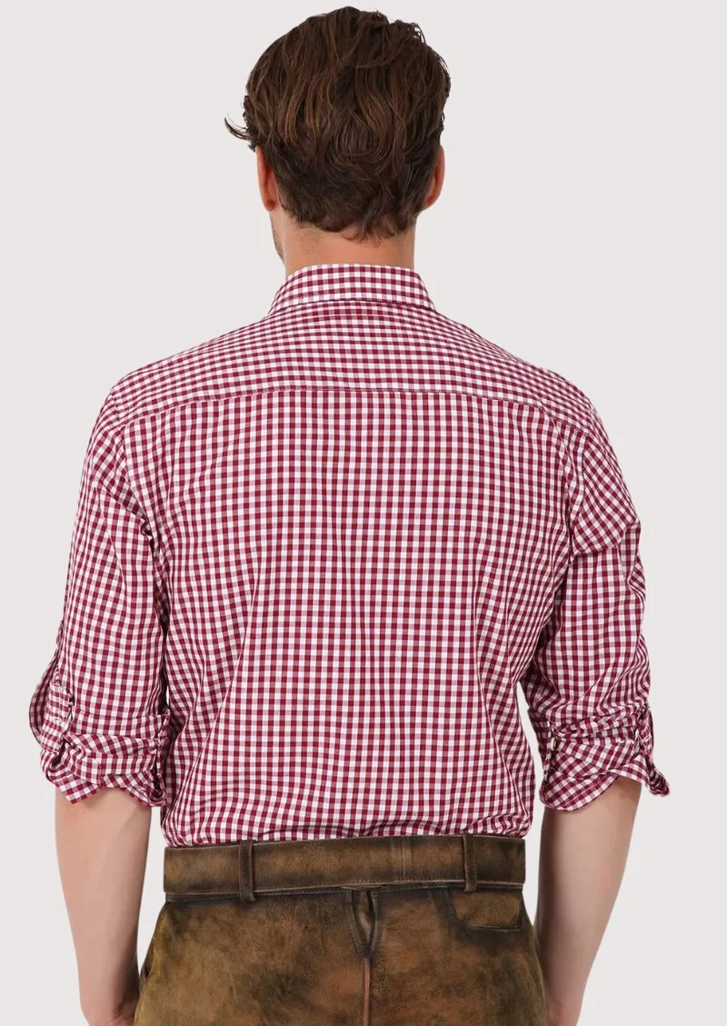 Bavarian Checkered Shirt Dark Red