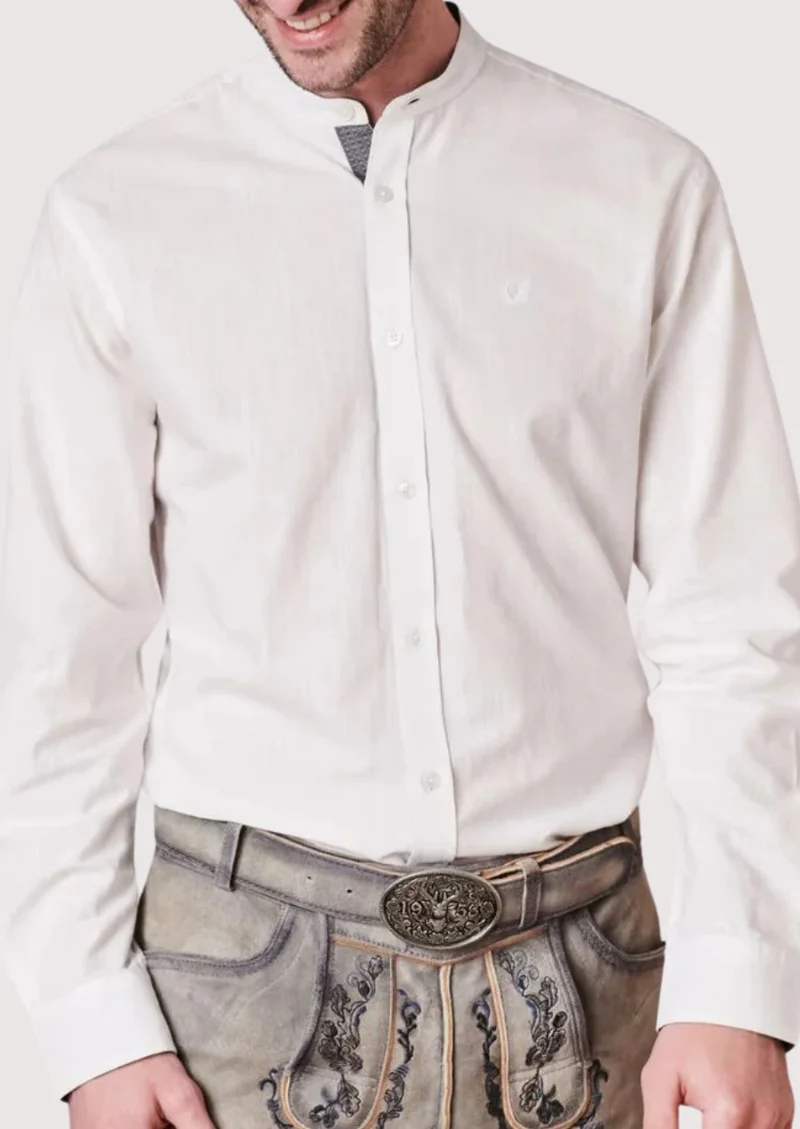 Mens Bavarian White Shirt Style