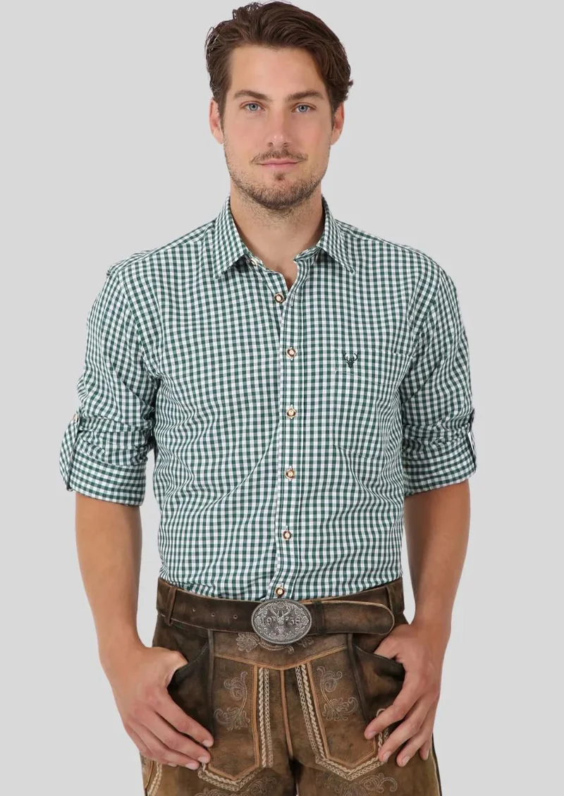 German Bavarian Slim Shirt Pine Green