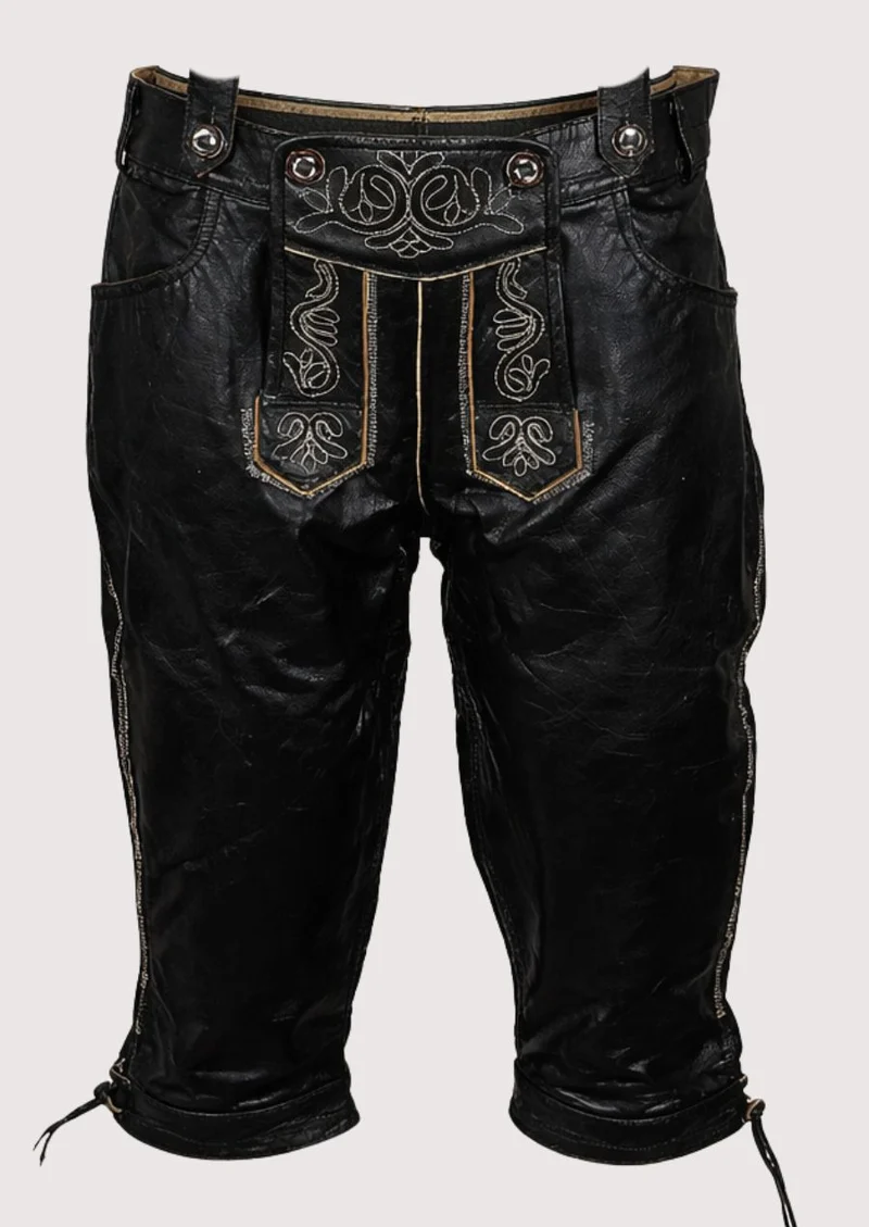 Classic Handcrafted Bundhosen in Dark Black