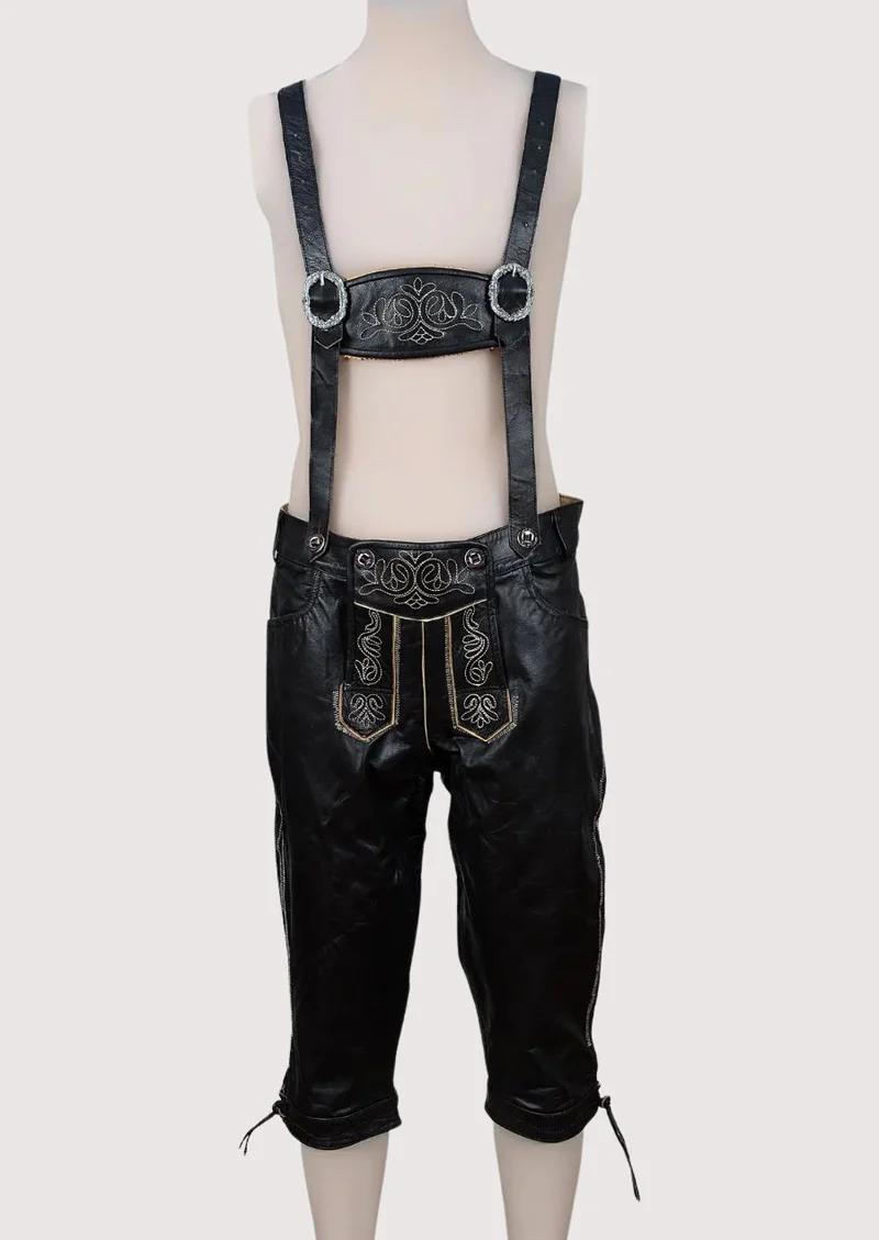 Classic Handcrafted Bundhosen in Dark Black