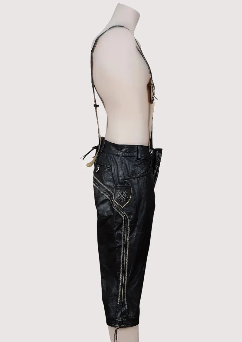 Classic Handcrafted Bundhosen in Dark Black