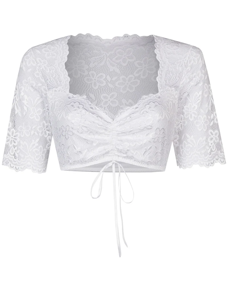 Nina von C. Halbarm Spitzen Dirndlbluse "Andrea" 16464326 | Weiß