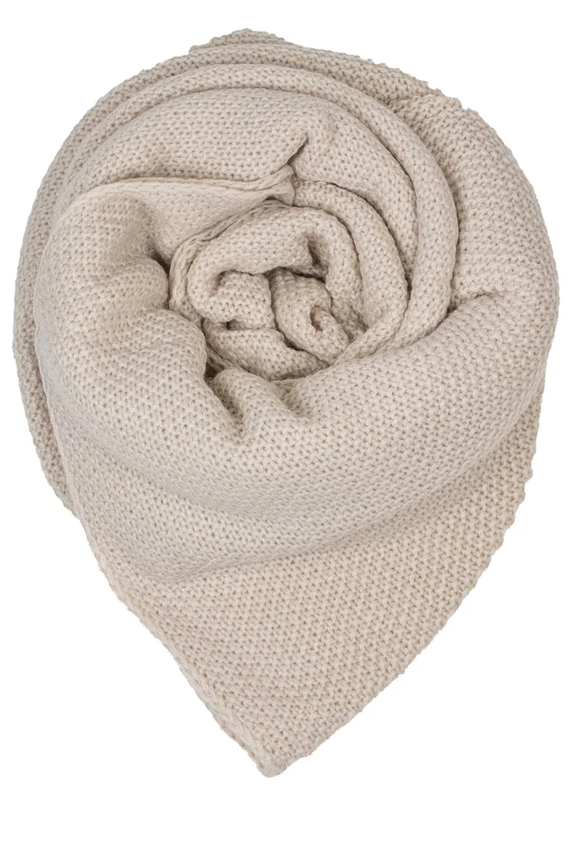 XL Strick Dreieckstuch - Schal 200 x 80 cm | Creme