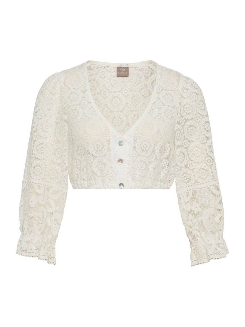 Spitzen-Dirndlbluse mit weitem Arm
