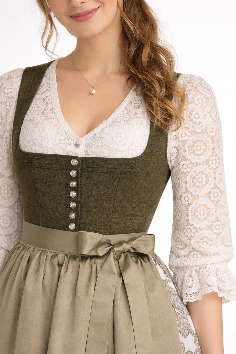 Spitzen-Dirndlbluse mit weitem Arm