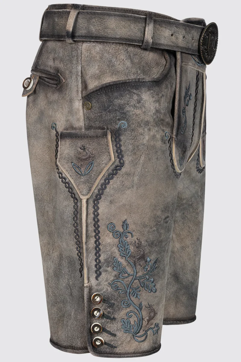 Kruger Men's Lederhosen "Kaelion" gray