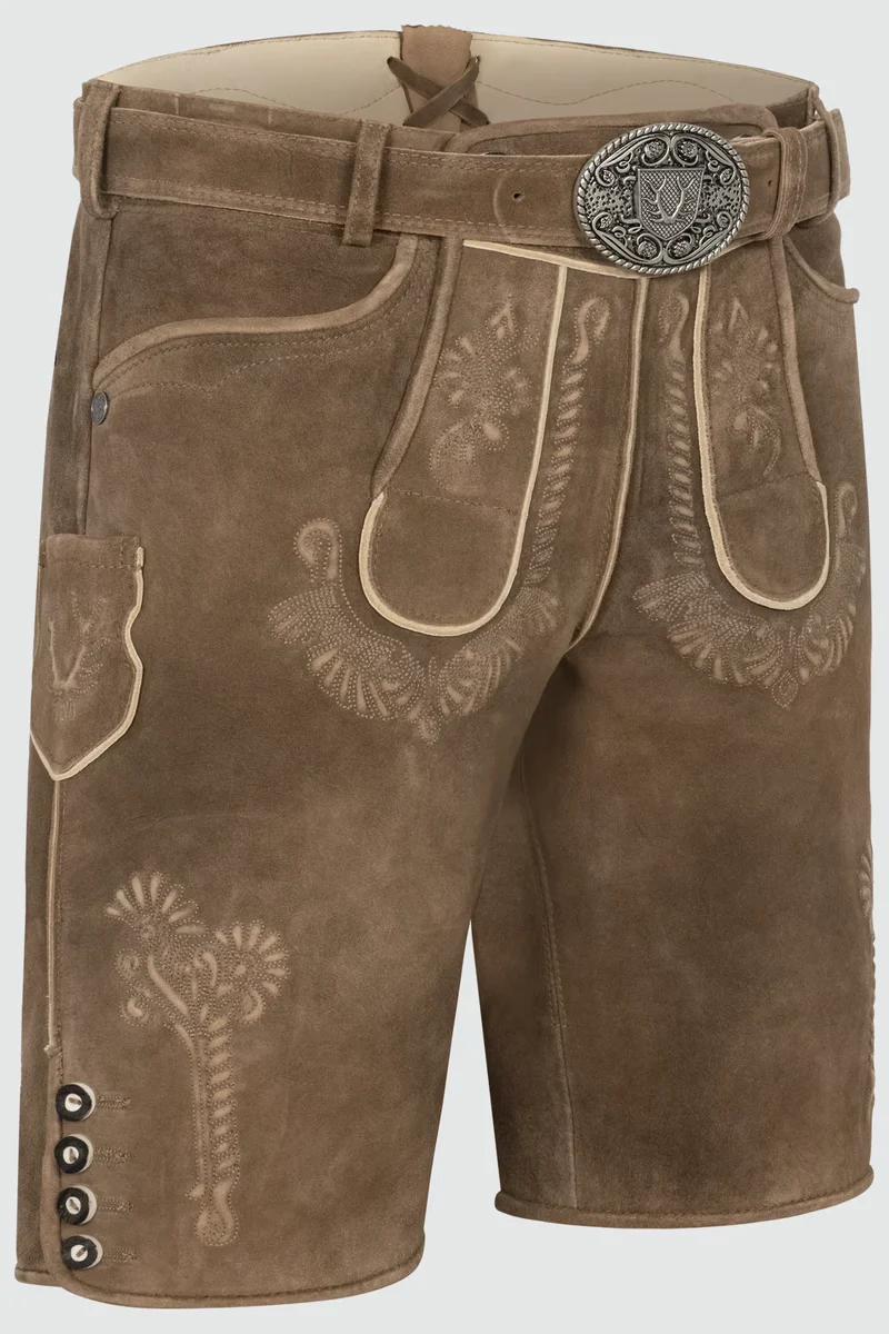 Kruger Men's Lederhosen "Alex" with Suspenders