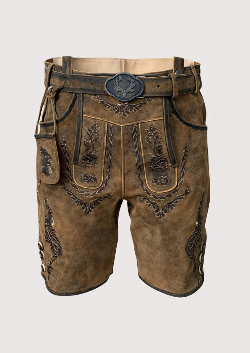 Trachten Short Lederhosen Shaded Wild Brown