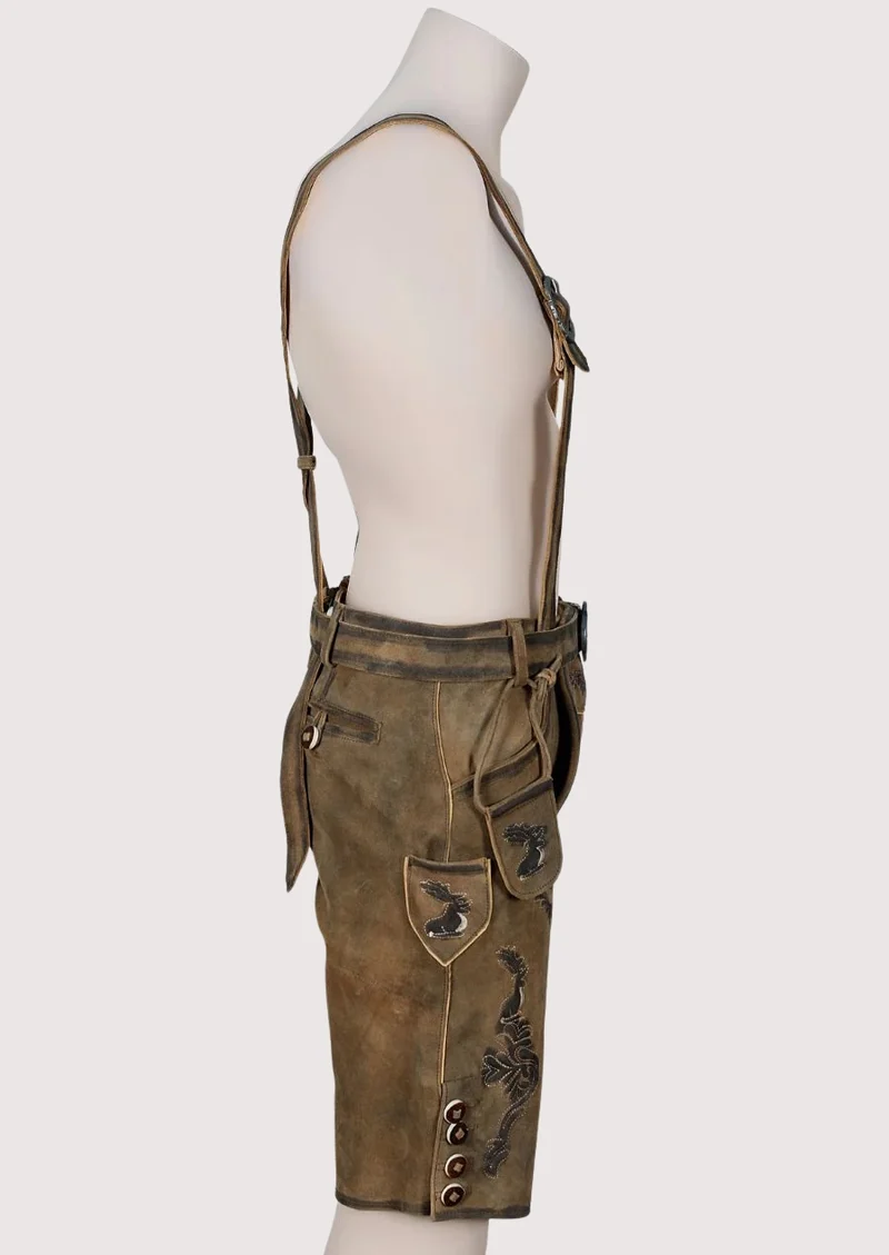 Trachten Short Lederhosen Shaded Wild Brown
