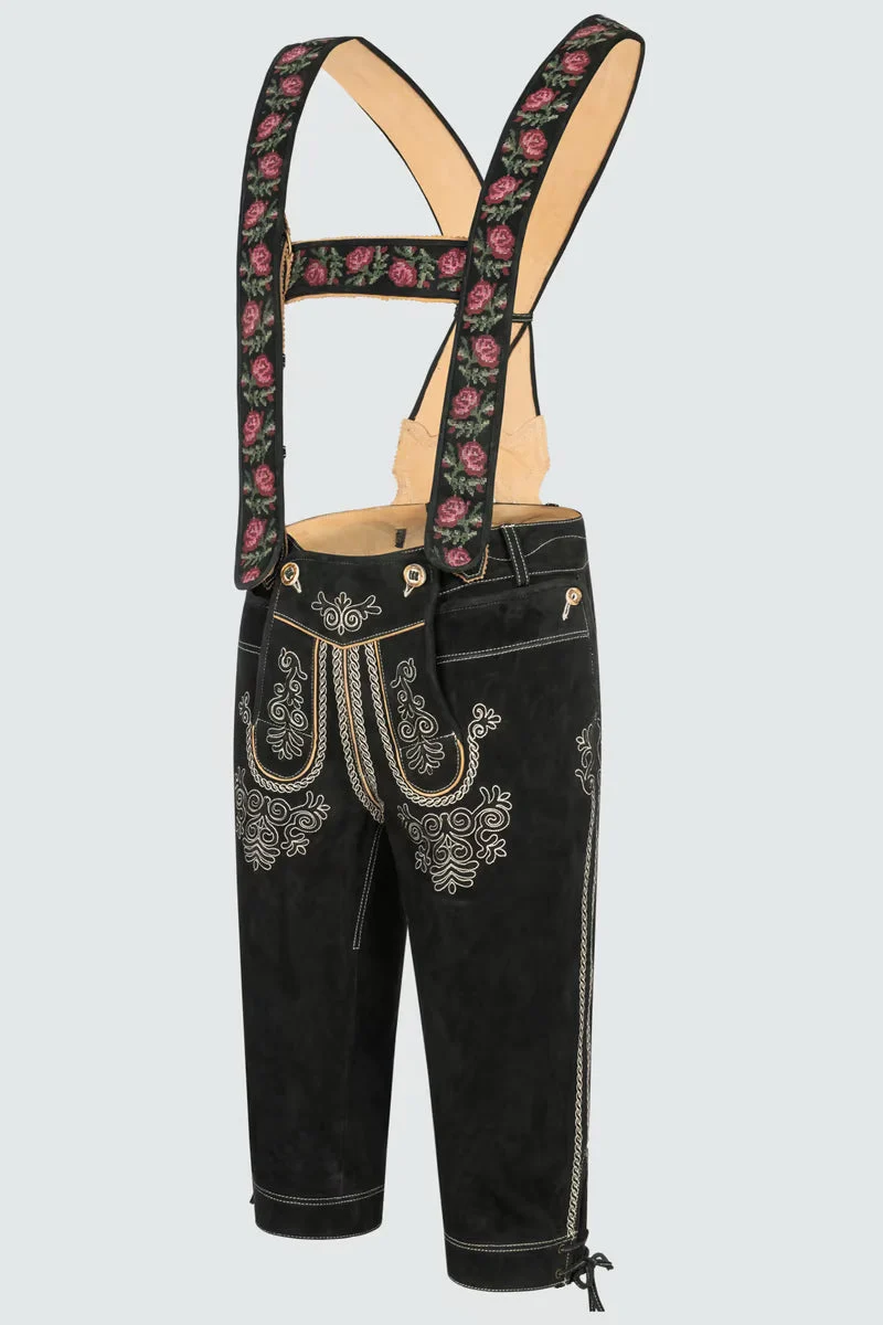 Kruger Men's Knee-length Lederhosen "Swabian" beige black