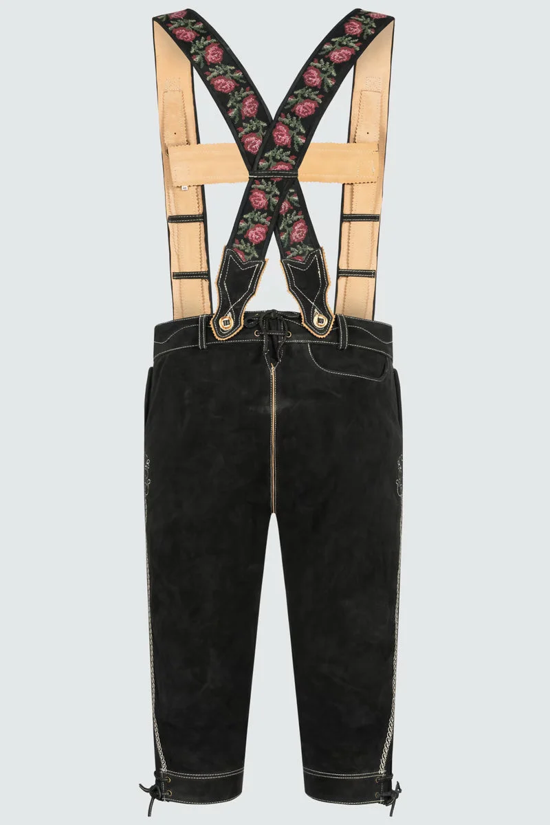 Kruger Men's Knee-length Lederhosen "Swabian" beige black