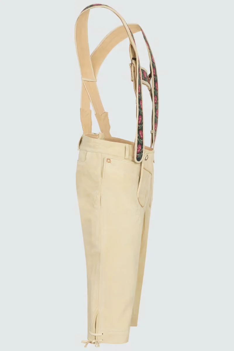 Kruger Men's Knee-length Lederhosen "Swabian" beige